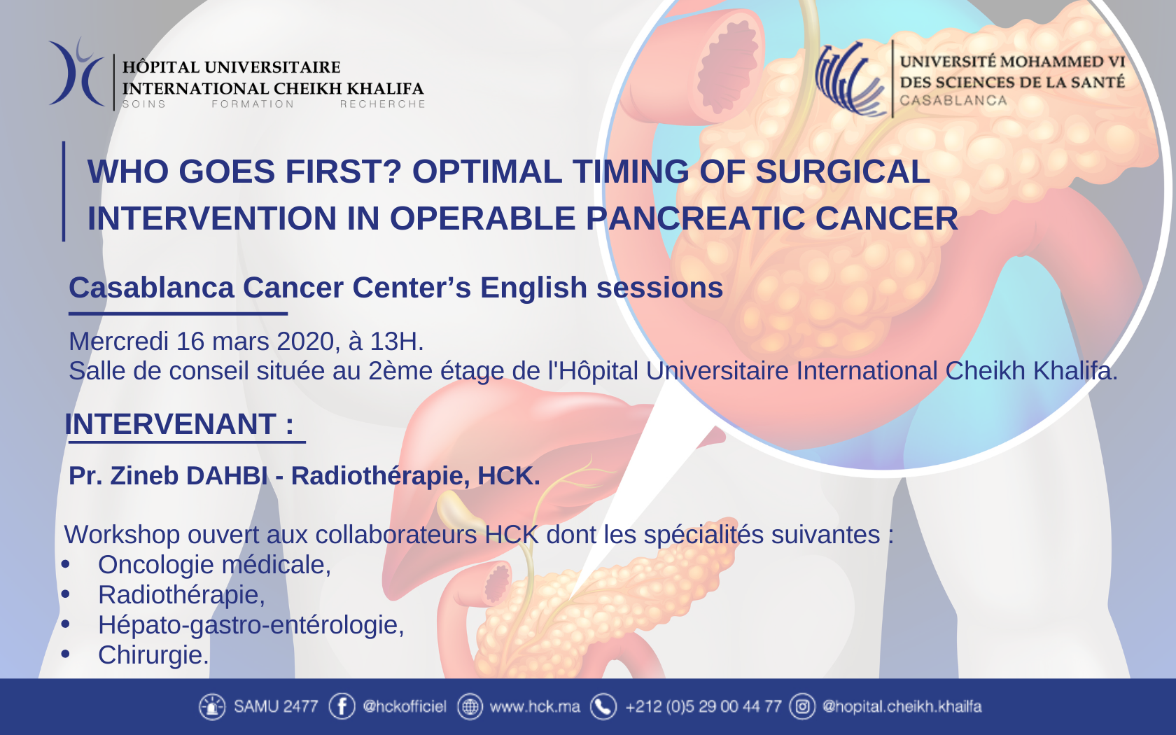 CCC's ENGLISH SESSION : WHO GOES FIRST? OPTIMAL TIMING OF SURGICAL INTERVENTION IN OPERABLE PANCREATIC CANCER