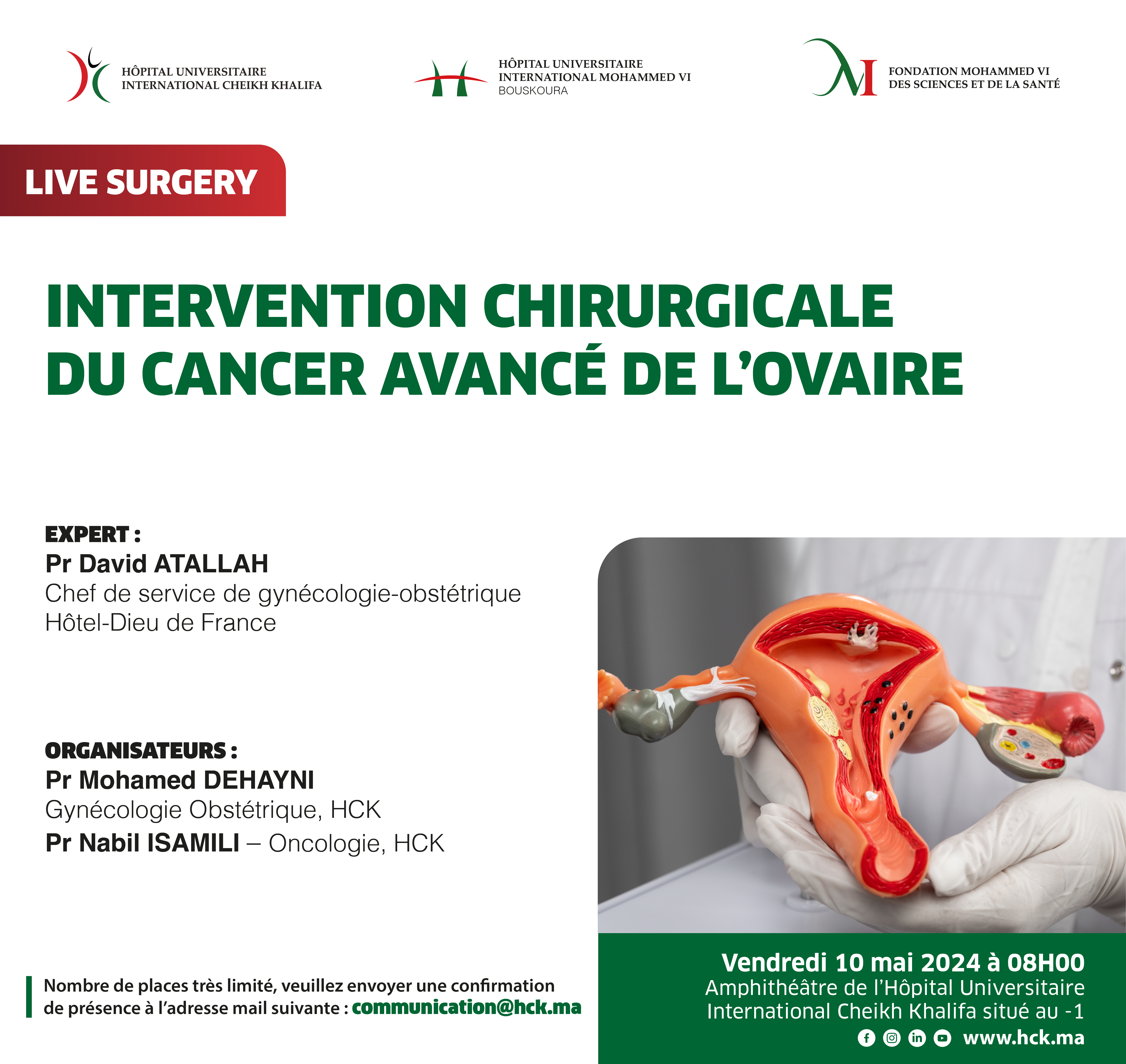 LIVE SURGERY - INTERVENTION CHIRURGICALE DU CANCER AVANCÉ DE L'OVAIRE