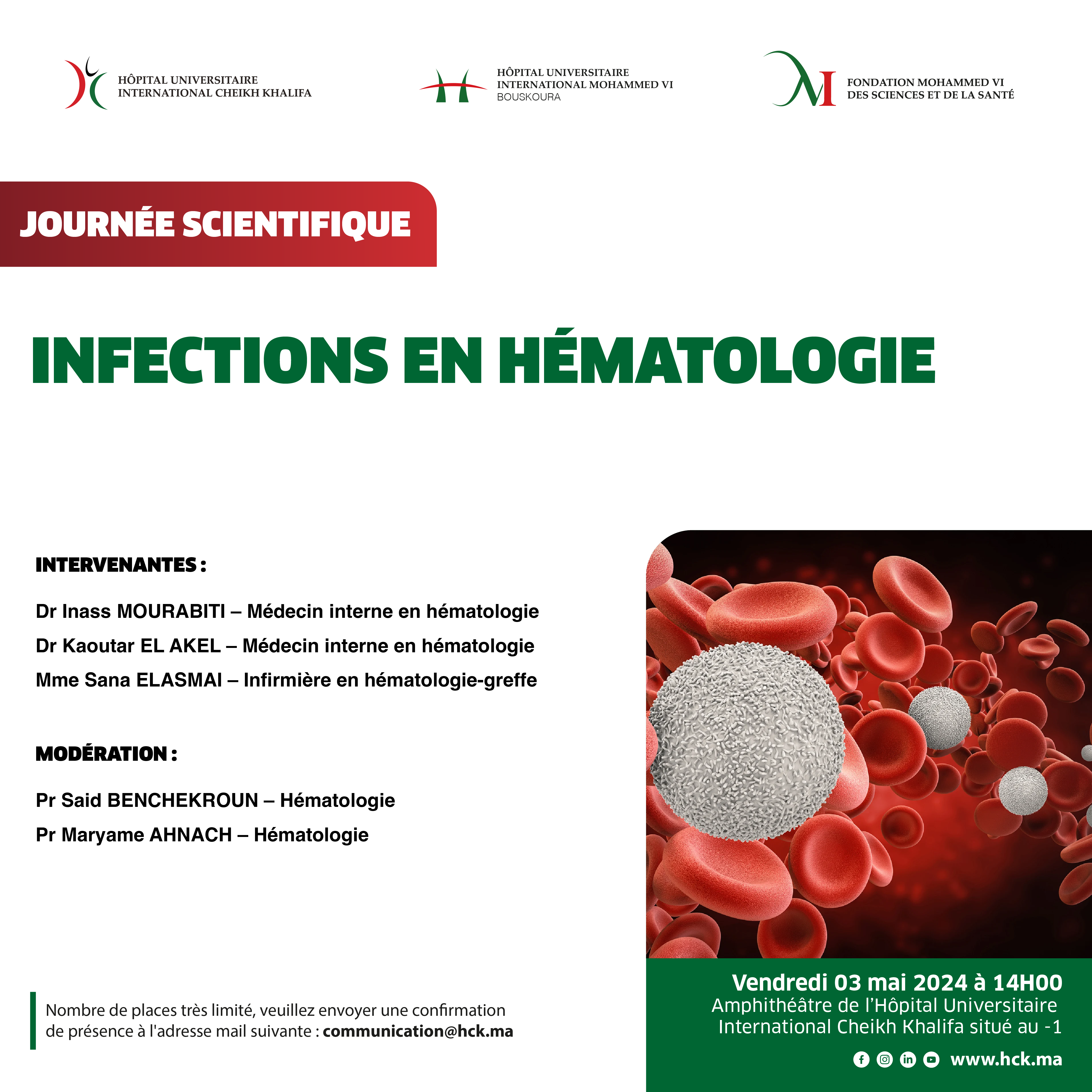 JOUNRÉE SCIENTIFIQUE : LES INFECTIONS EN HÉMATOLOGIE