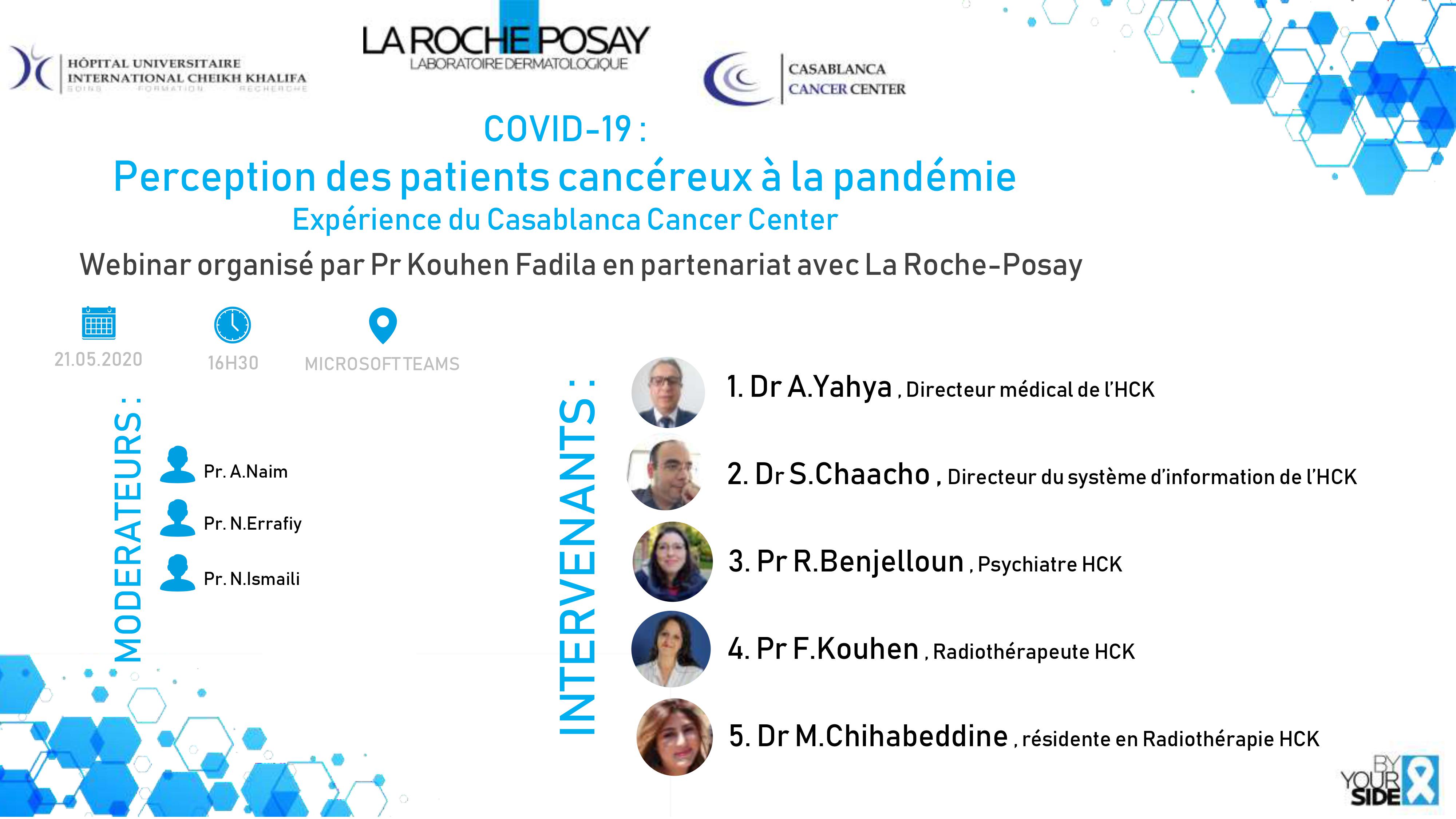 WEBINAR - COVID-19 : PERCEPTION DES PATIENTS CANCEREUX A LA PANDEMIE EXPERIENCE DU CASABLANCA CANCER CENTER