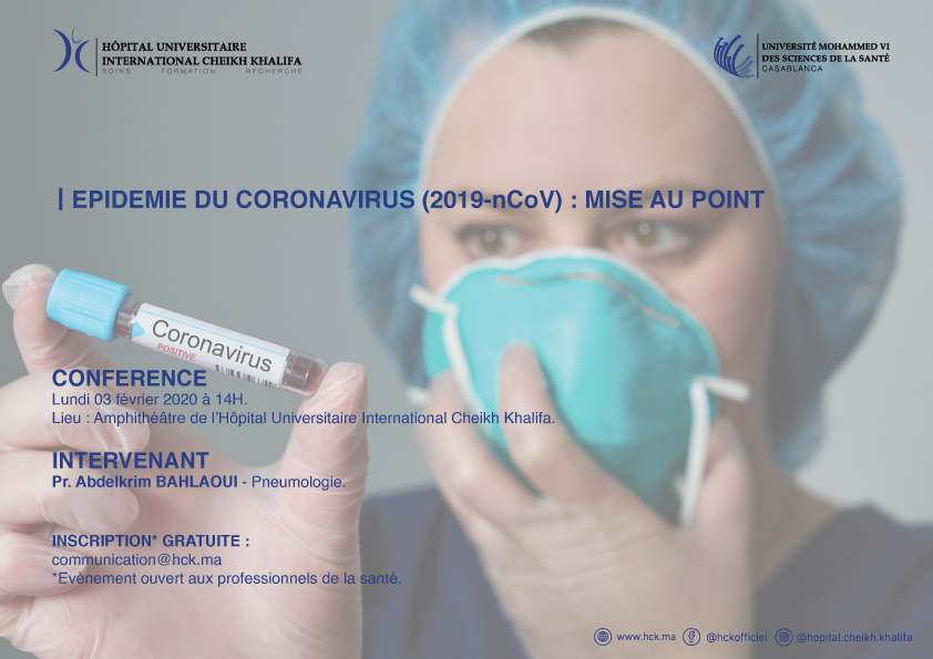 EPIDEMIE DU CORONAVIRUS (2019-nCoV) : MISE AU POINT