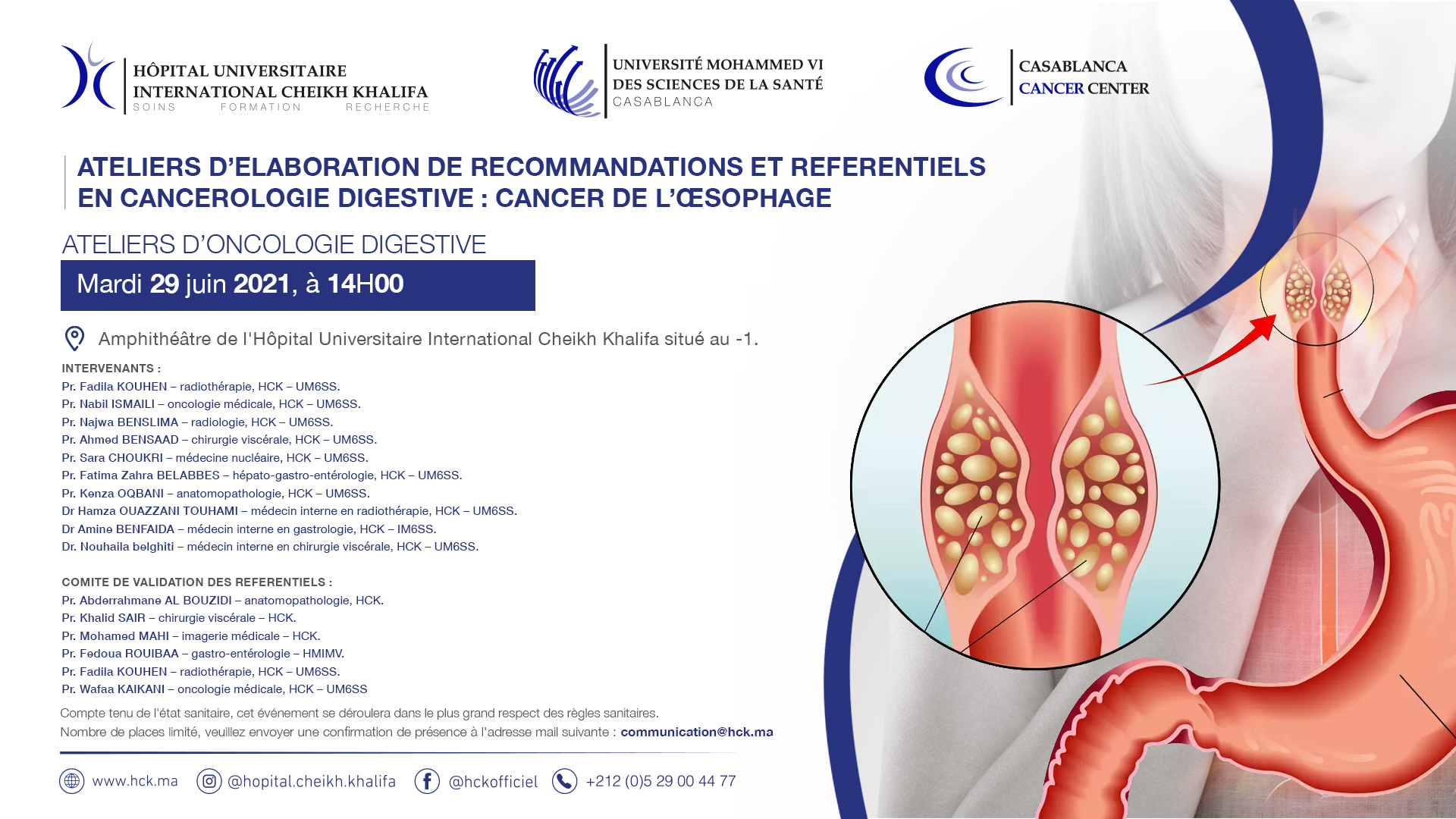 ATELIERS D’ELABORATION DE RECOMMANDATIONS ET REFERENTIELS EN CANCEROLOGIE DIGESTIVE : CANCER DE L’ŒSOPHAGE