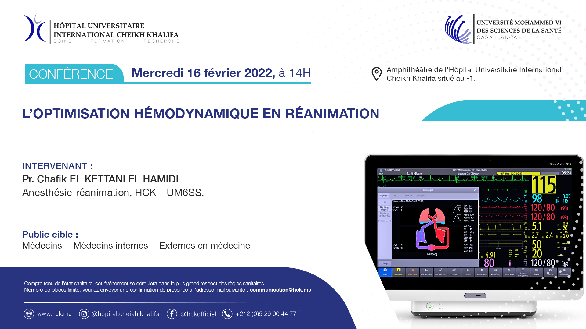 CONFÉRENCE : L’OPTIMISATION HÉMODYNAMIQUE EN RÉANIMATION