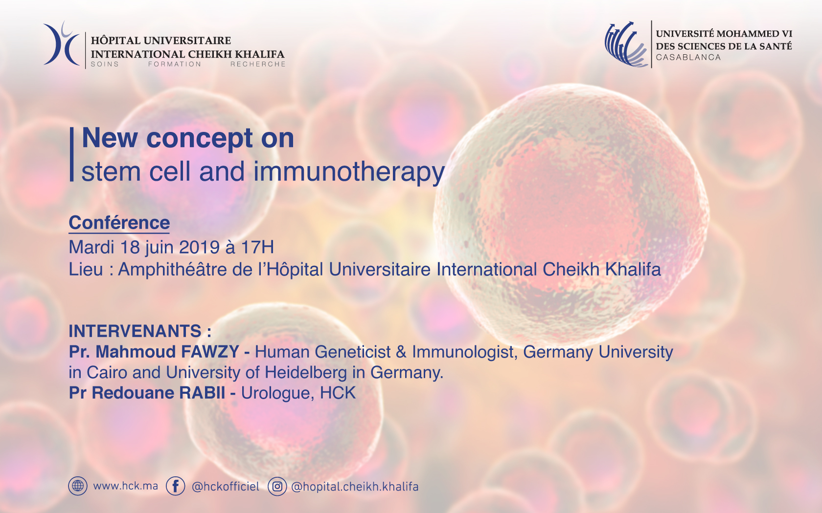 Conférence : New concept on stem cell and immunotherapy 