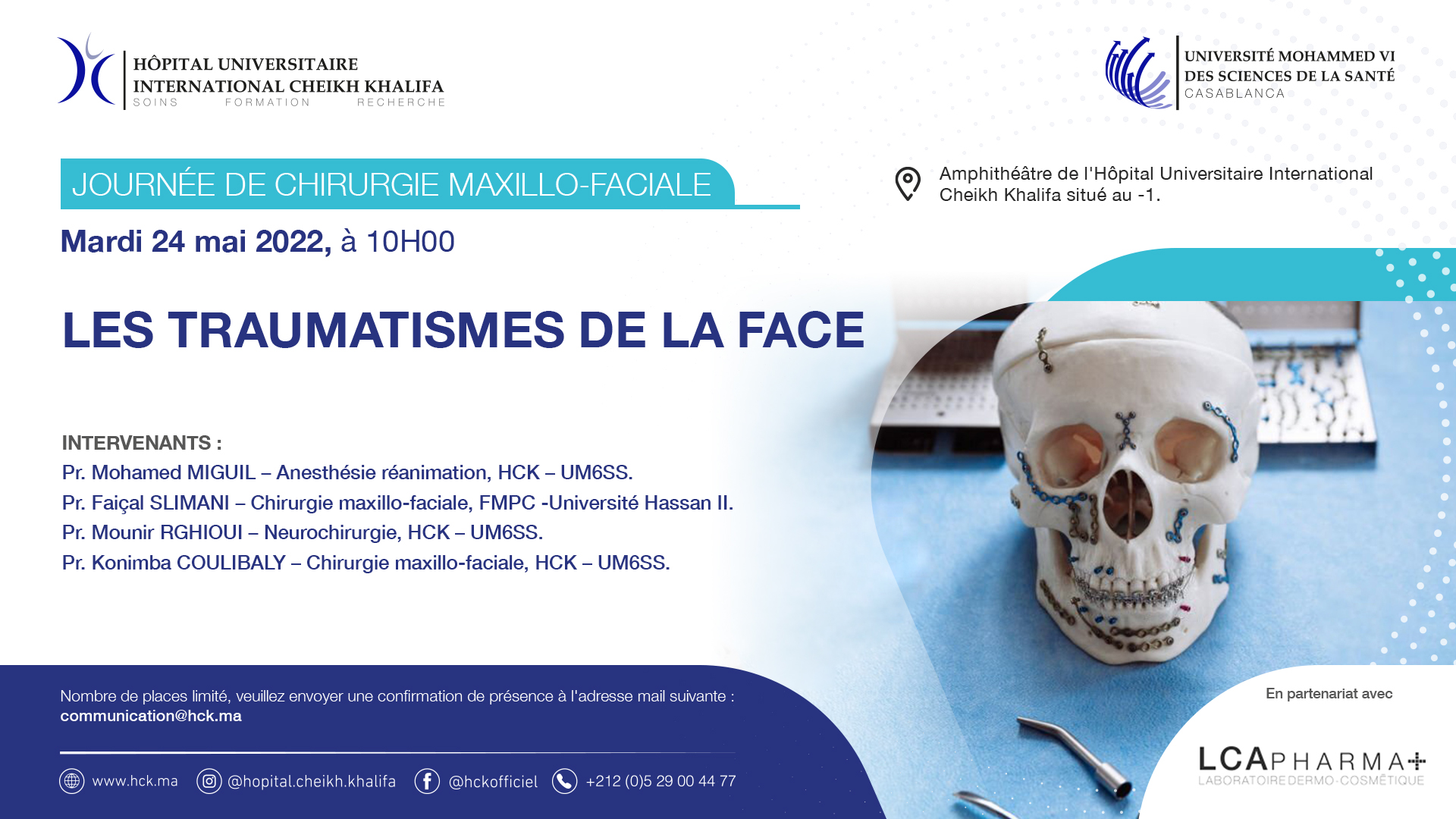 JOURNÉE DE CHIRURGIE MAXILLO-FACIALE : LES TRAUMATISMES DE LA FACE