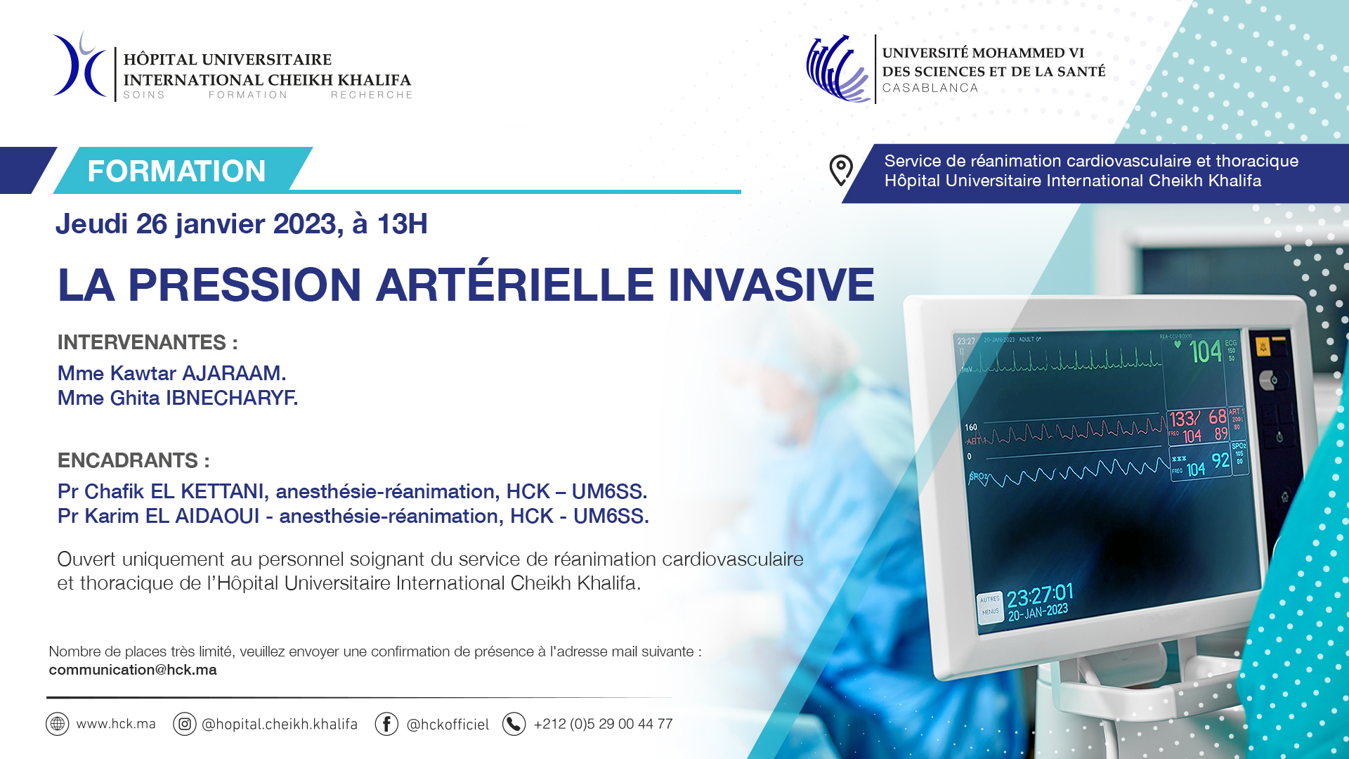 FORMATION : LA PRESSION ARTERIELLE INVASIVE