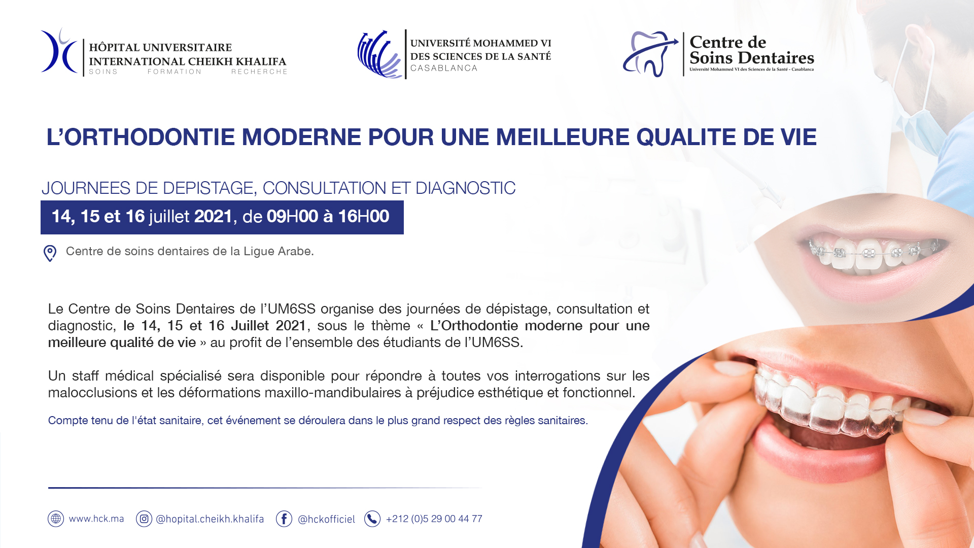 JOURNEES DE DEPISTAGE, CONSULTATION ET DIAGNOSTIC : L’ORTHODONTIE MODERNE POUR UNE MEILLEURE QUALITE DE VIE 