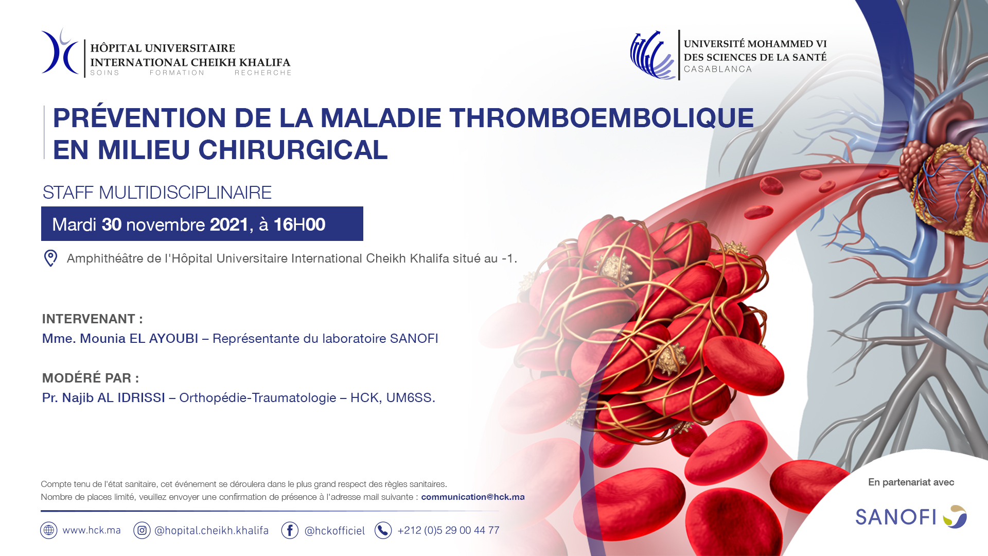 STAFF MULTIDISCIPLINAIRE : PRÉVENTION DE LA MALADIE THROMBOEMBOLIQUE EN MILIEU CHIRURGICAL