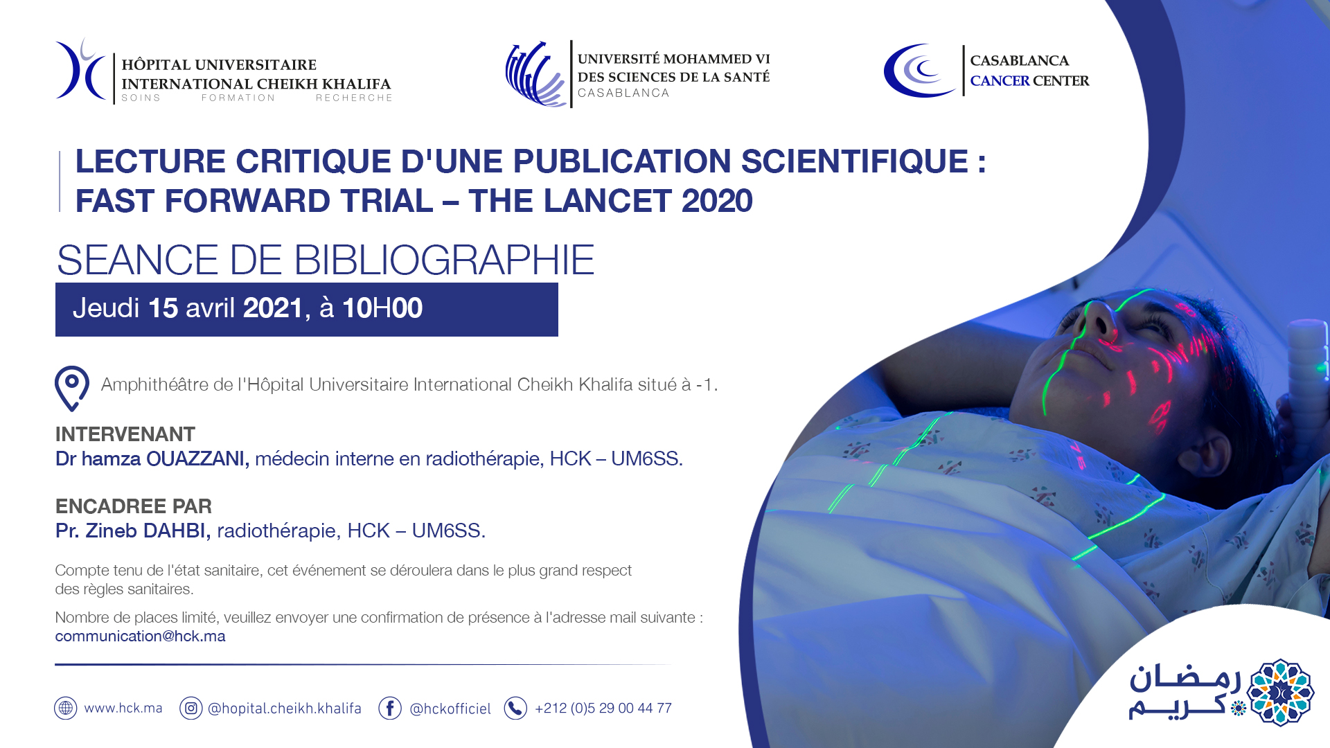 SEANCE DE BIBLIOGRAPHIE : LECTURE CRITIQUE D'UNE PUBLICATION SCIENTIFIQUE : FAST FORWARD TRIAL – THE LANCET 2020