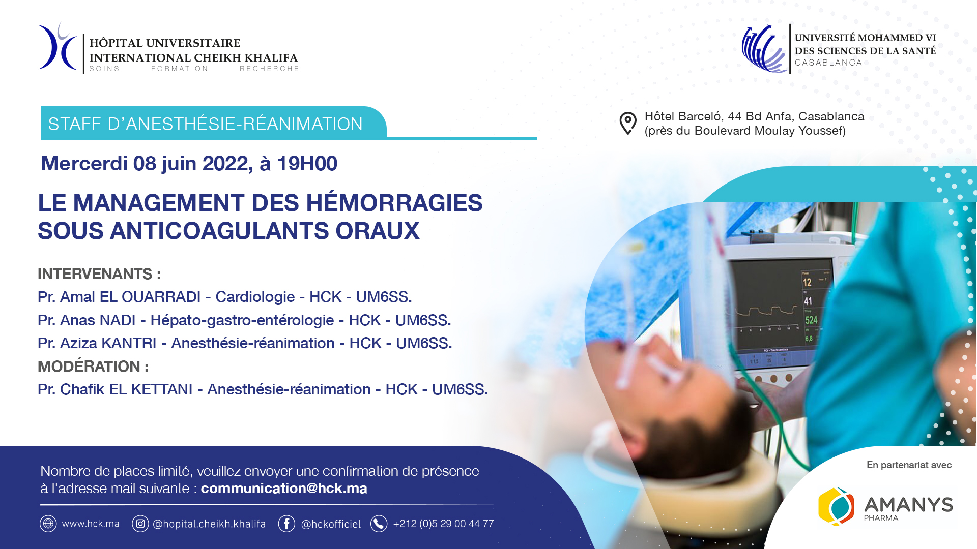 STAFF D'ANESTHESIE-REANIMATION : LE MANAGEMENT DES HEMORRAGIES SOUS ANTI-COAGULANTS ORAUX STAFF D'ANESTHESIE-REANIMATION : LE MANAGEMENT DES HEMORRAGIES SOUS ANTI-COAGULANTS ORAUX