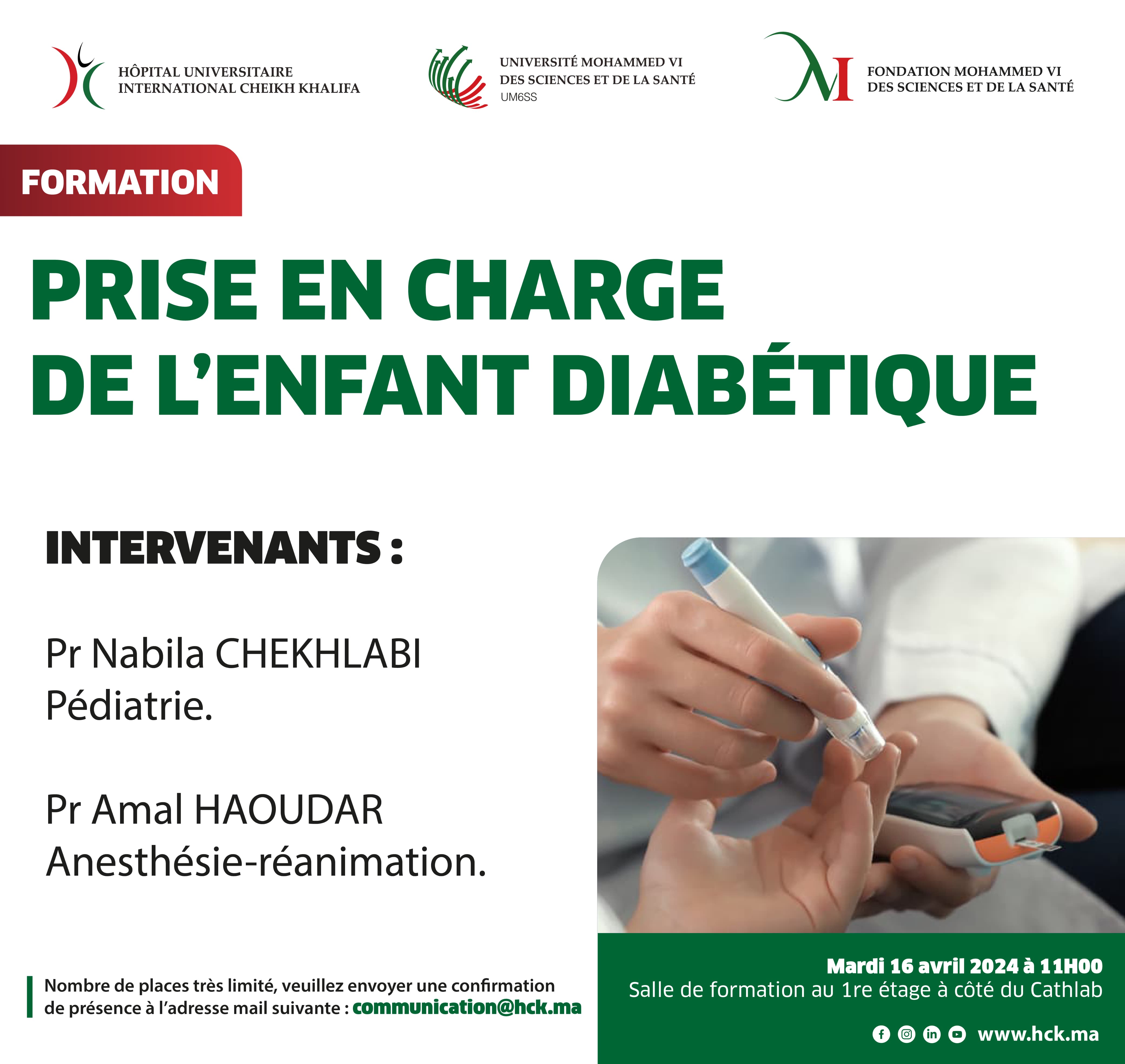 FORMATION : PRISE EN CHARGE DE L'ENFANT DIABÉTIQUE