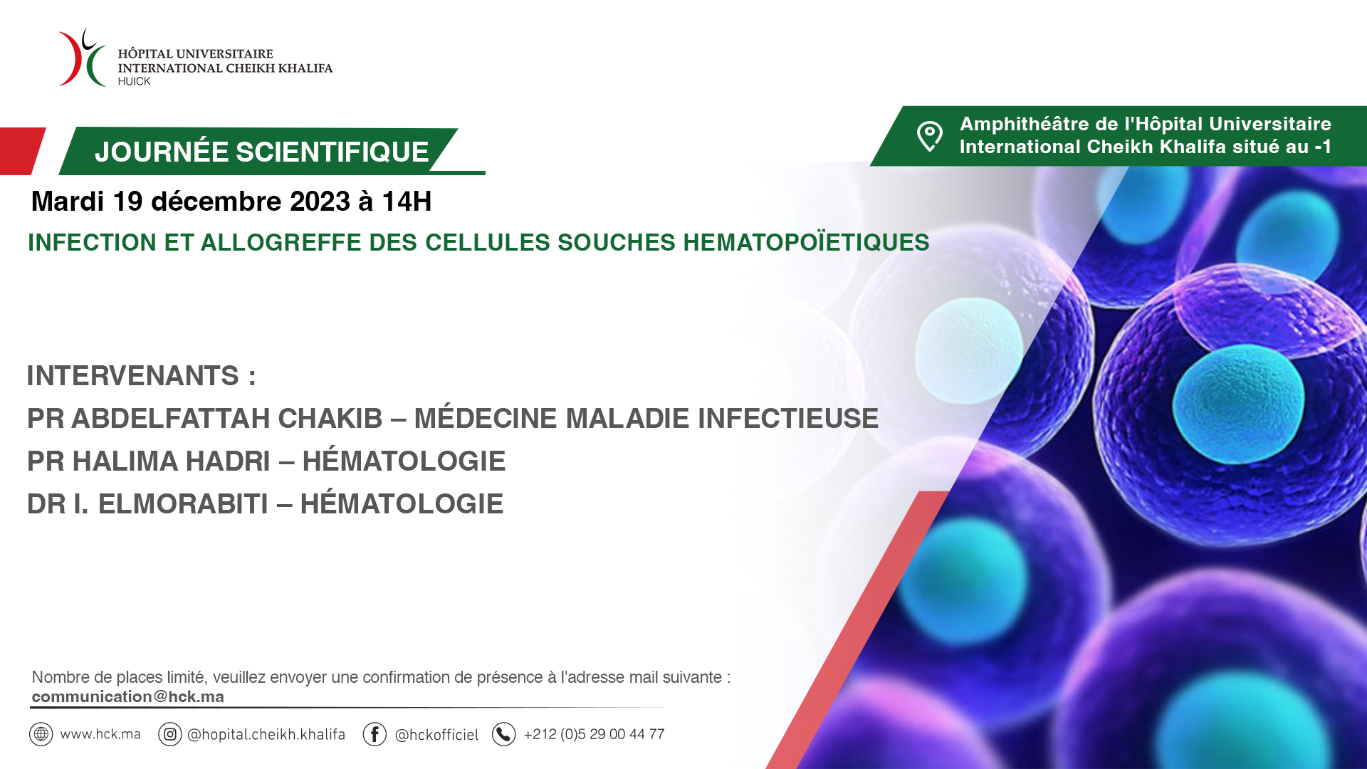 JOURNÉE SCIENTIFIQUE : INFECTION ET ALLOGREFFE DES CELLULES SOUCHES HÉMATOPOÏÉTIQUES