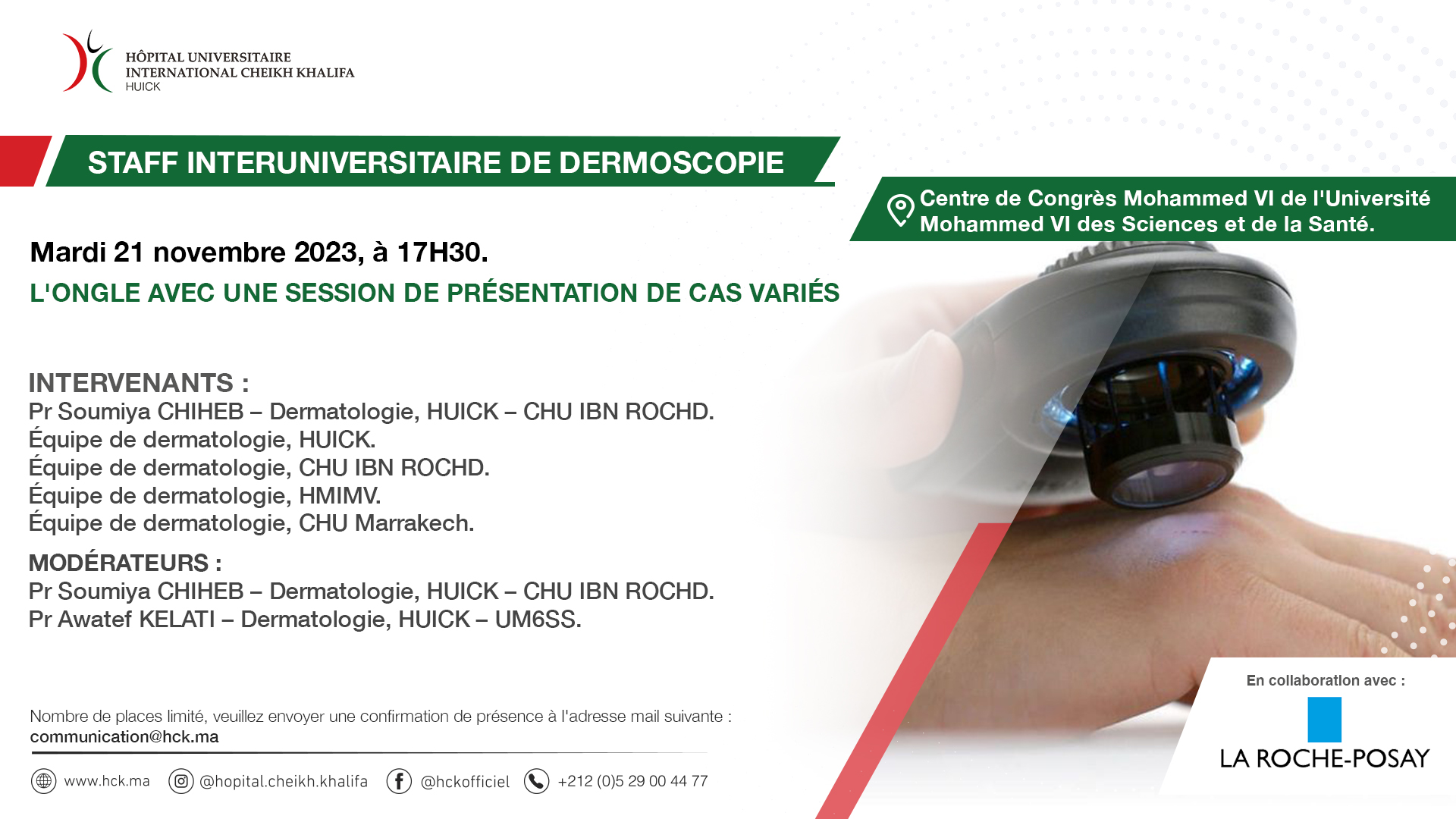 STAFF INTERUNIVERSITAIRE DE DERMOSCOPIE : L'ONGLE AVEC UNE SESSION DE PRÉSENTATION DE CAS VARIÉS