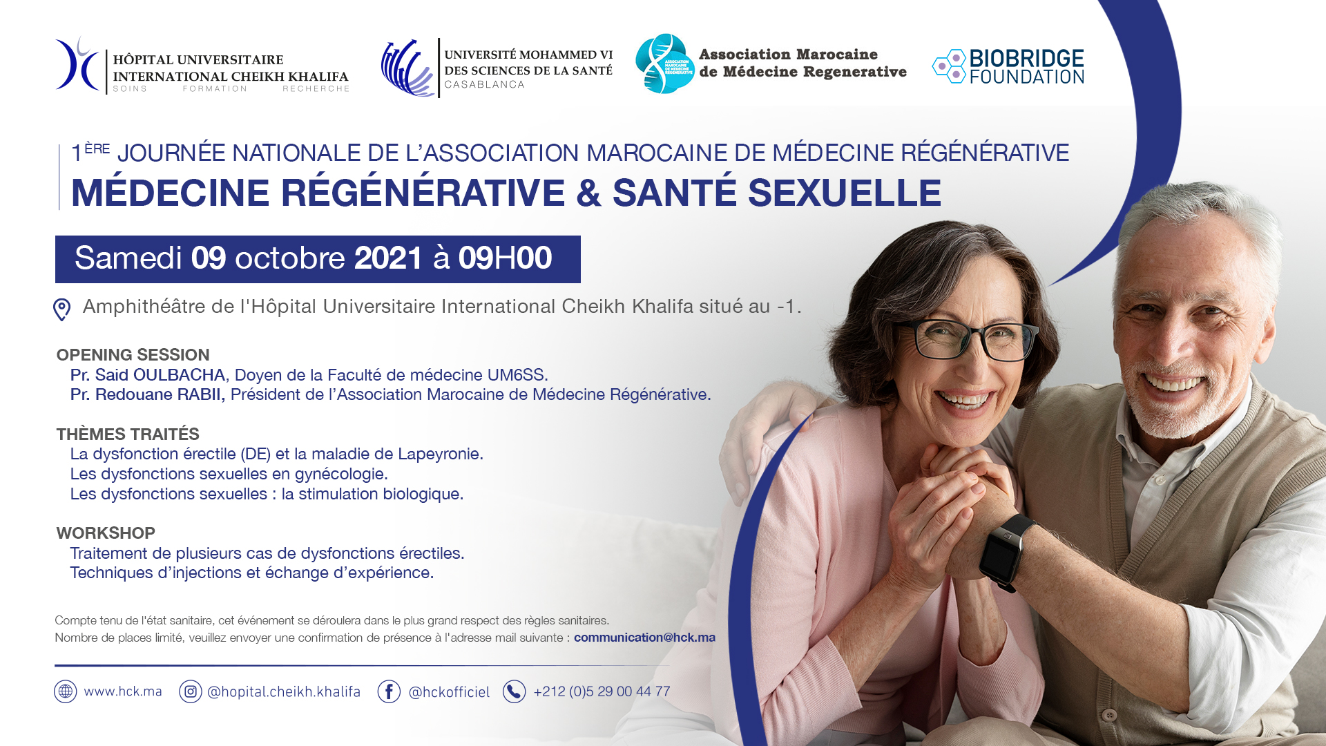 1ère JOURNEE NATIONALE DE L'ASSOCIATION MAROCAINE DE MEDECINE REGENERATIVE : MEDECINE REGENERATIVE ET SANTE SEXUELLE