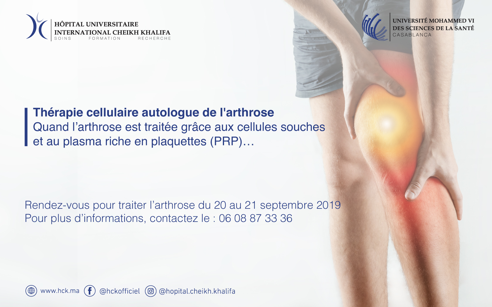 LANCEMENT DE LA THERAPIE CELLULAIRE AUTOLOGUE DE L'ARTHROSE A L'HCK LANCEMENT DE LA THERAPIE CELLULAIRE AUTOLOGUE DE L'ARTHROSE A L'HCK