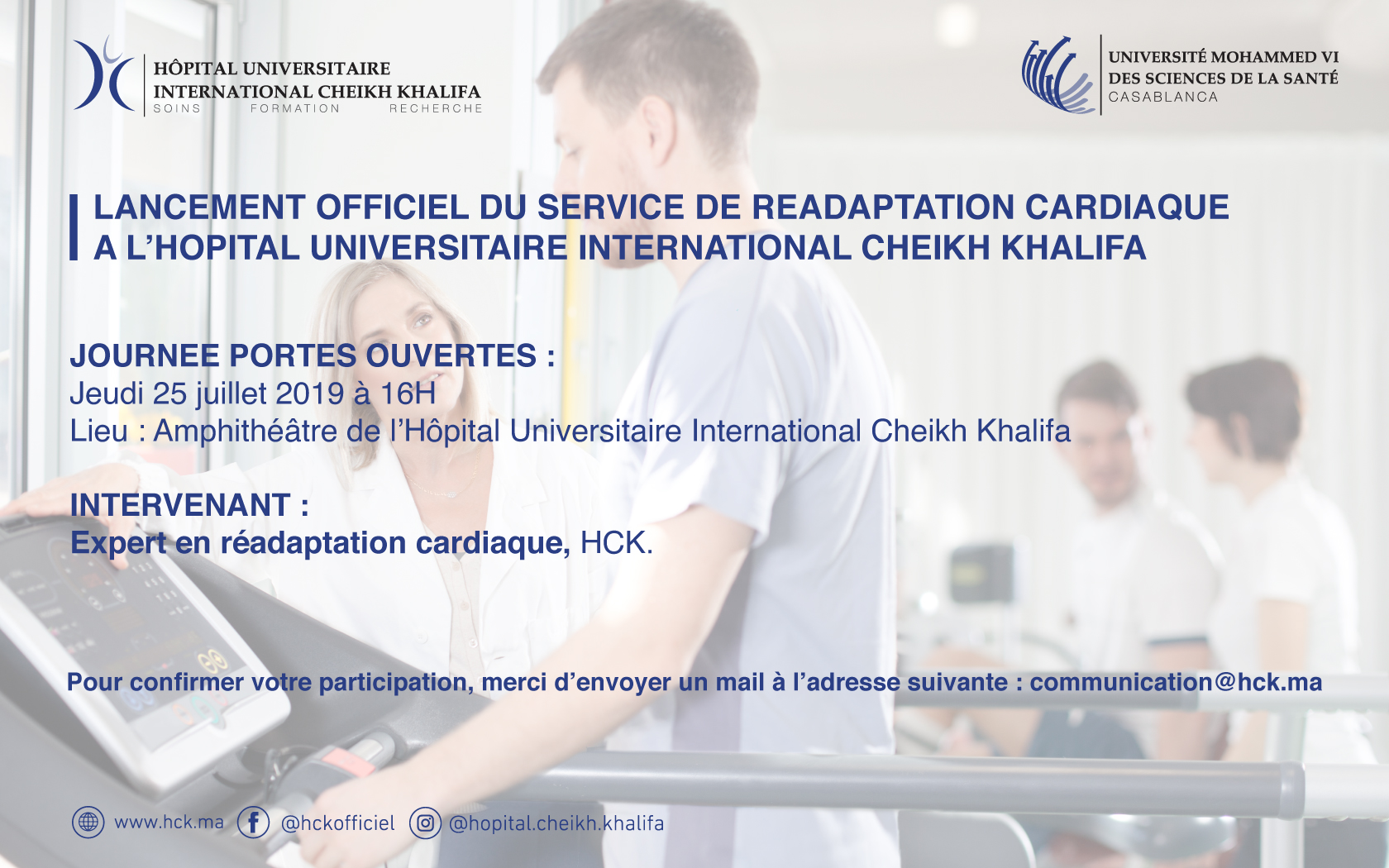 LANCEMENT DE LA READAPTATION CARDIAQUE A L’HOPITAL UNIVERSITAIRE INTERNATIONAL CHEIKH KHALIFA