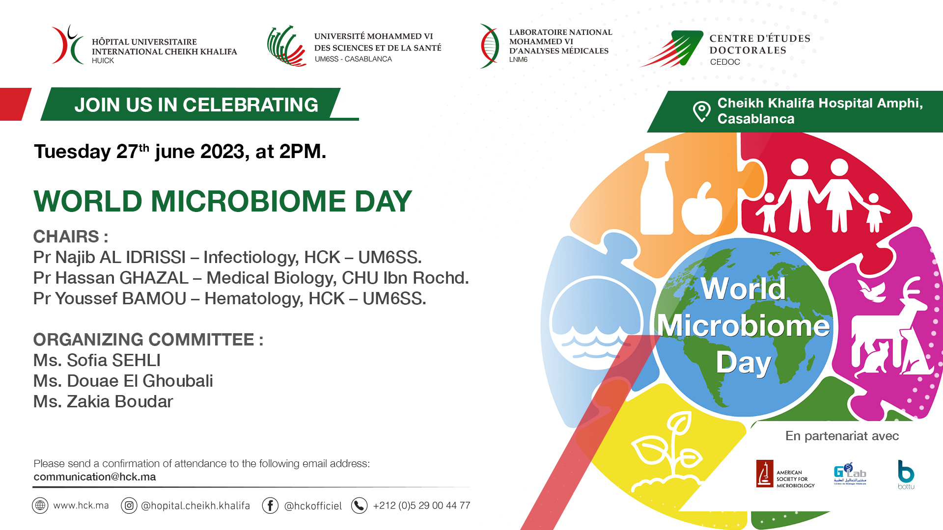 CONFÉRENCE SCIENTIFIQUE À L'OCCASION DE LA JOURNÉE MONDIALE DU MICROBIOME