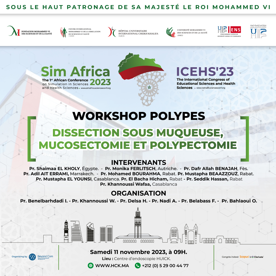 SIM AFRICA / ICEHS'2023 - ENDOSCOPIE DIGESTIVE - WORKSHOP POLYPES : DISSECTION SOUS MUQUEUSE, MUCOSECTOMIE ET POLYPECTOMIE
