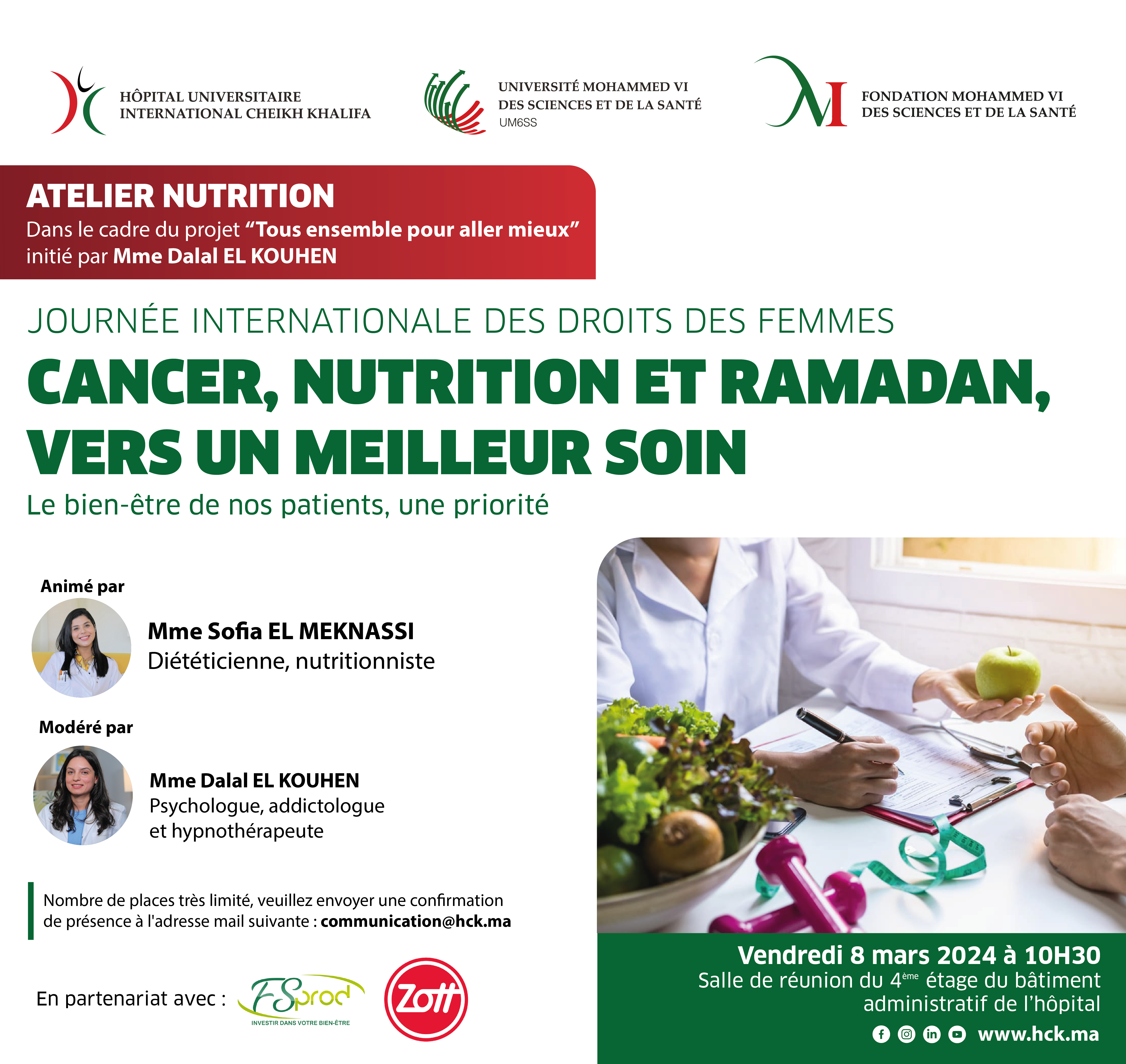 ATELIER NUTRITION : CANCER, NUTRITION ET RAMADAN, VERS UN MEILLEUR SOIN 