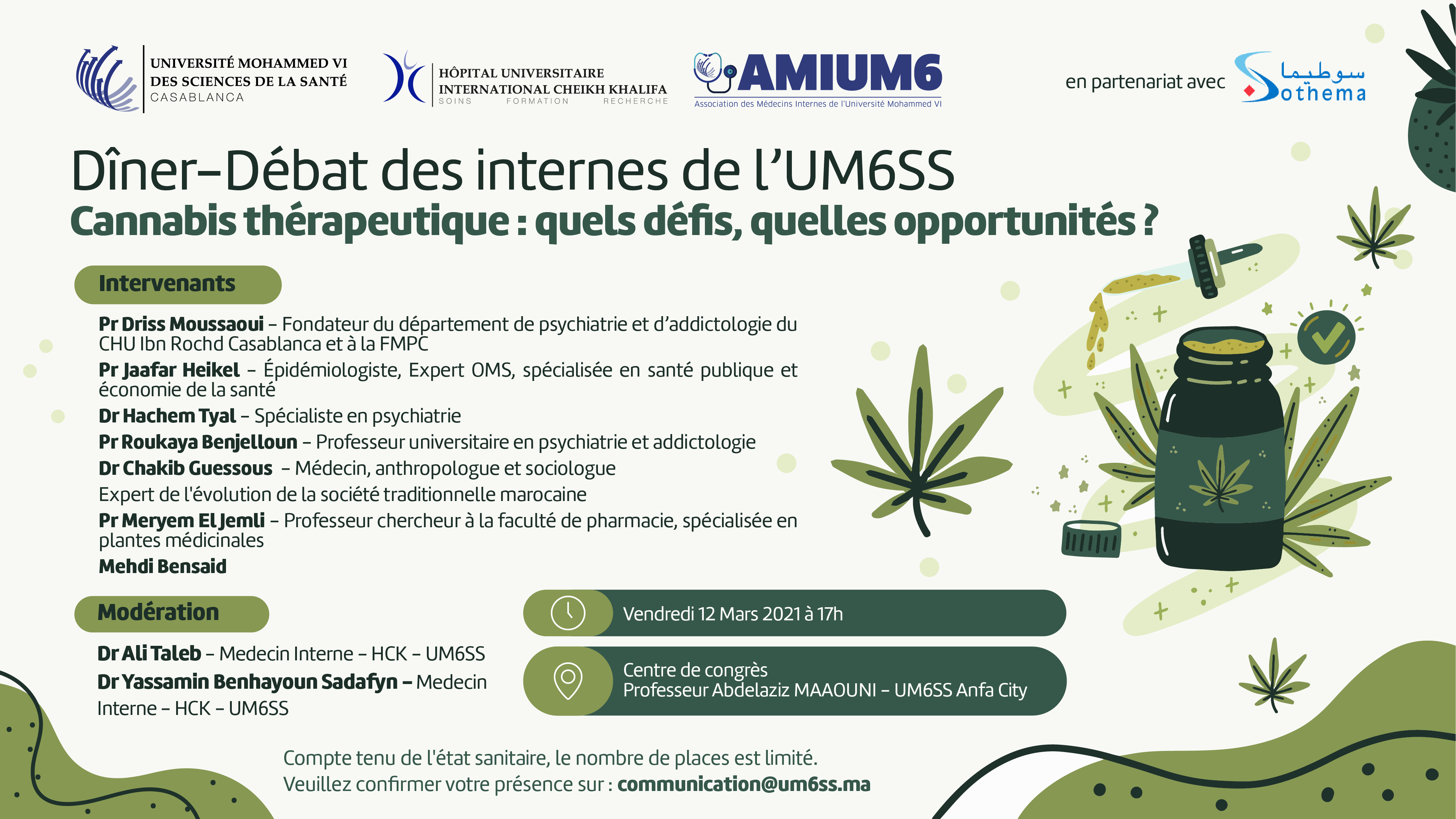 DINER-DEBAT : CANNABIS THERAPEUTIQUE : QUELS DEFIS, QUELLES OPPORTUNITES ?