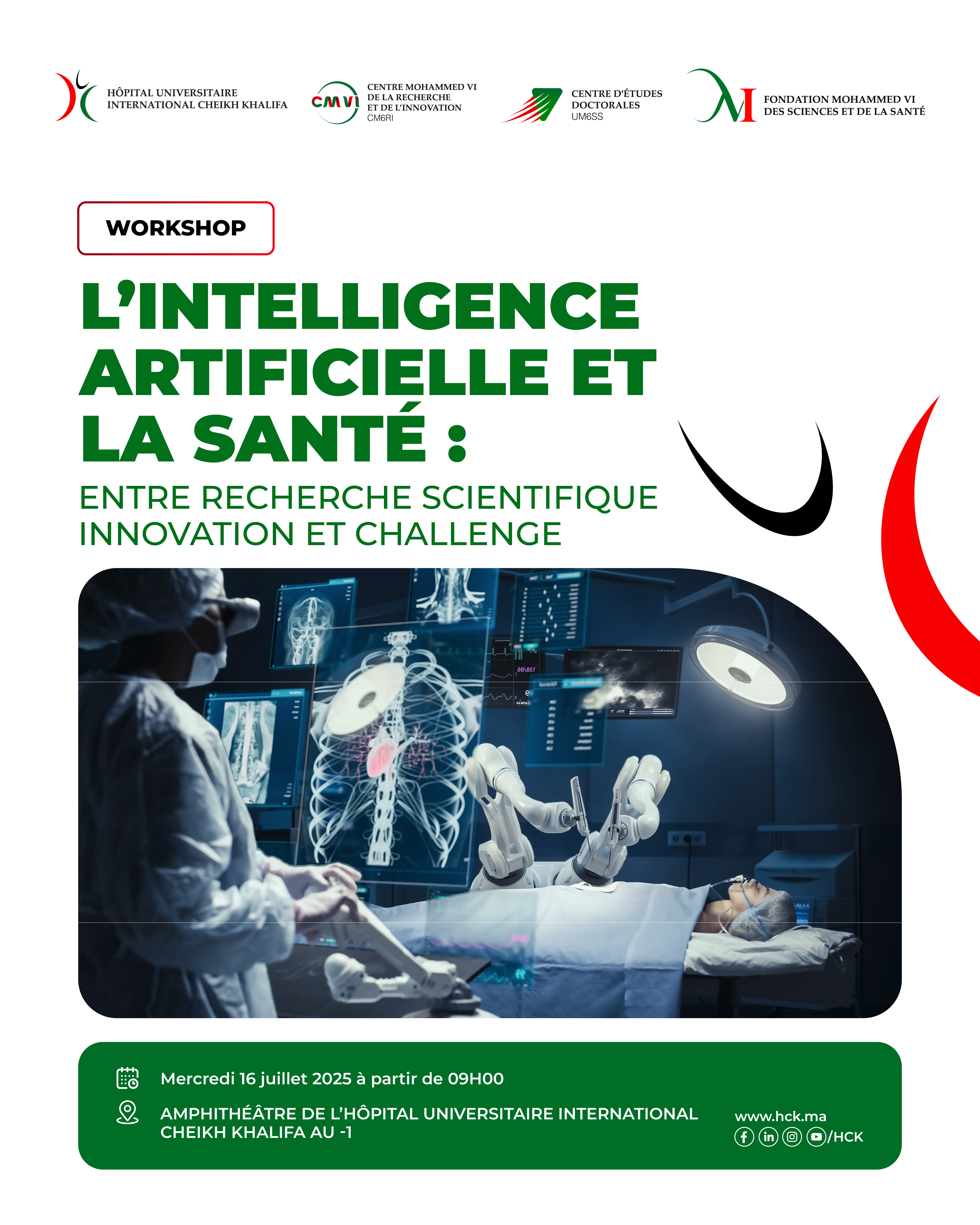 WORKSHOP : L’INTELLIGENCE ARTIFICIELLE ET LA SANTÉ : ENTRE RECHERCHE SCIENTIFIQUE, INNOVATION ET CHALLENGE