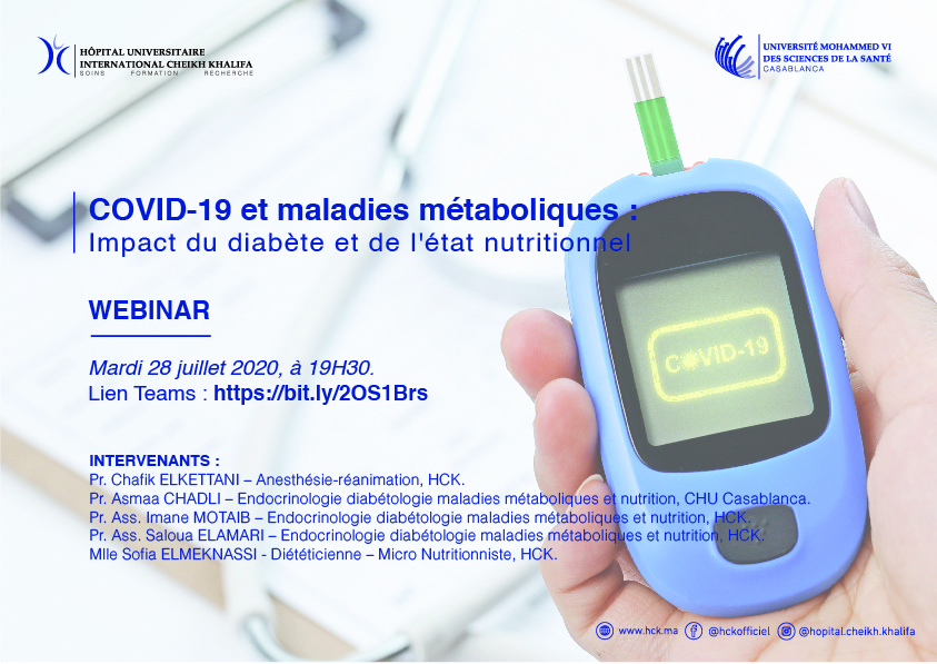 Webinar : COVID-19, diabète et état nutritionnel - expérience de l'HCK Webinar : COVID-19, diabète et état nutritionnel - expérience de l'HCK
