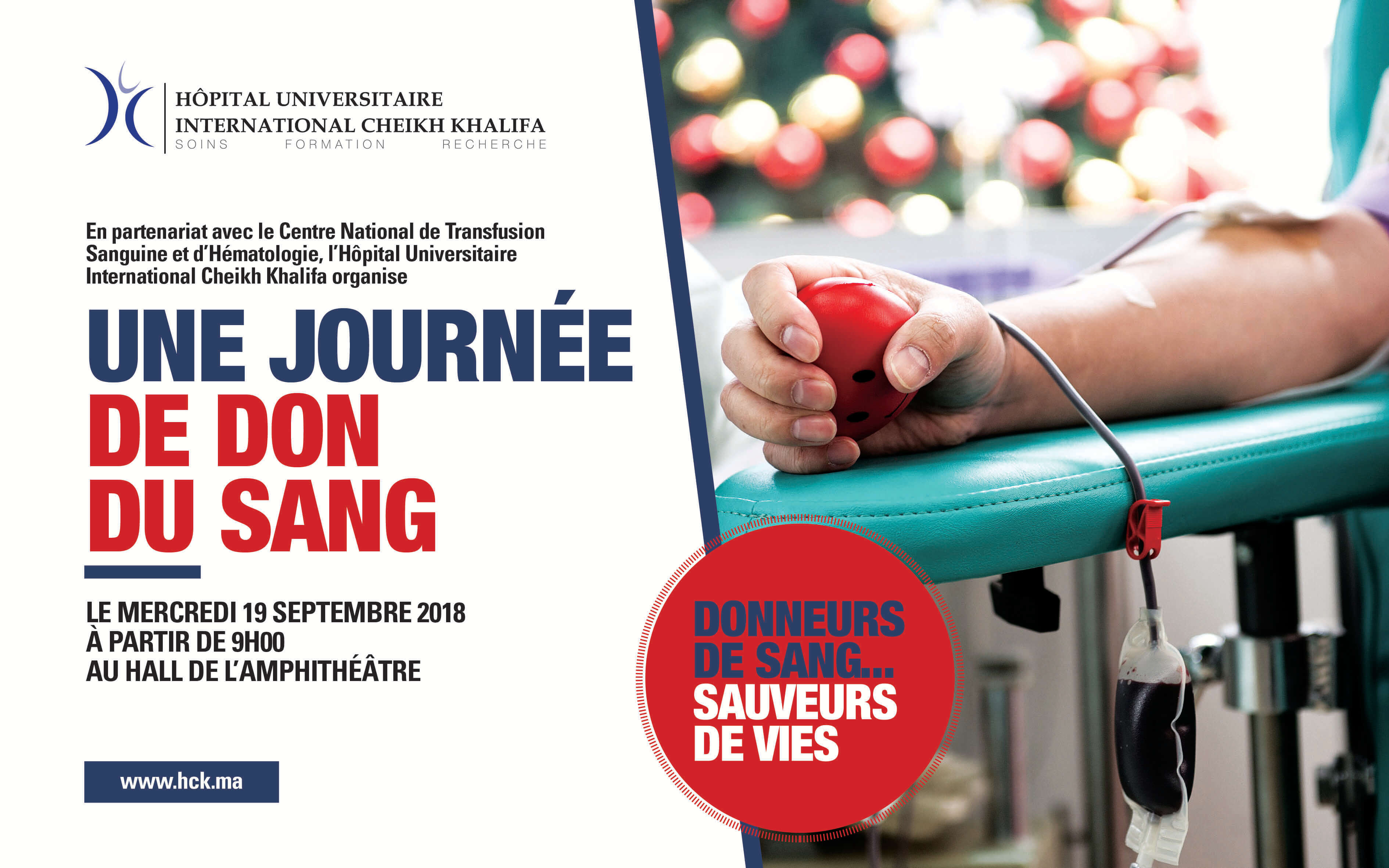 L’HÔPITAL UNIVERSITAIRE INTERNATIONAL CHEIKH KHALIFA LANCE UNE CAMPAGNE DE DON DU SANG