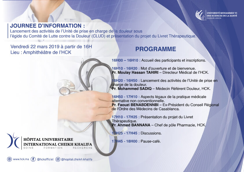 Programme - 1ère journée d'oncologie thoracique du Casablanca Cancer Center