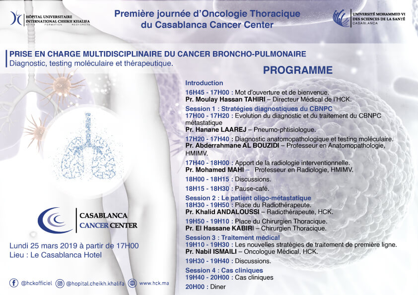 Programme - 1ère journée d'oncologie thoracique du Casablanca Cancer Center