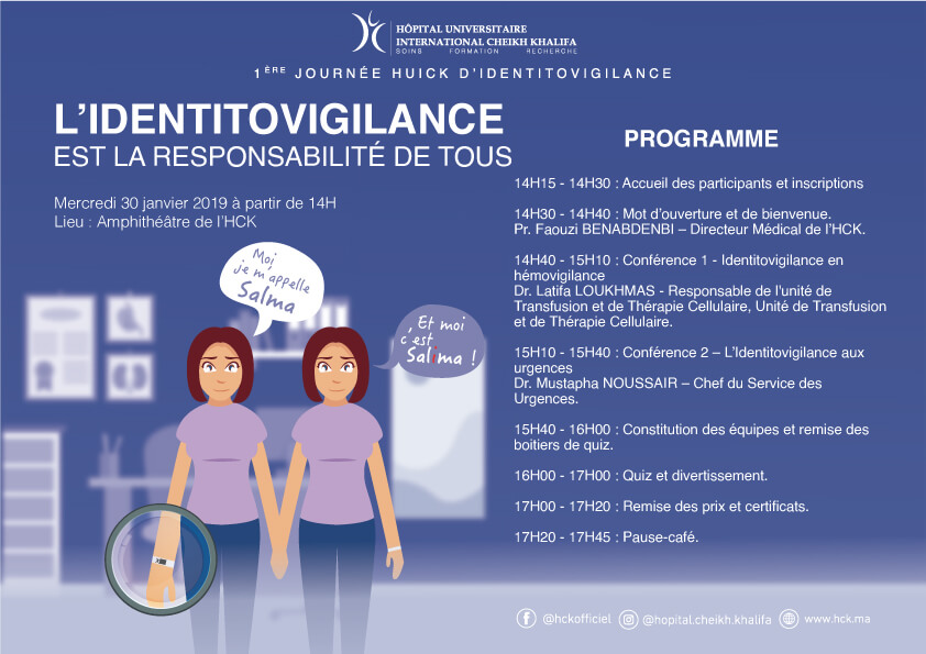 programme journée d'identitovigilance, mercredi 30 janvier 2019 à l'HCK